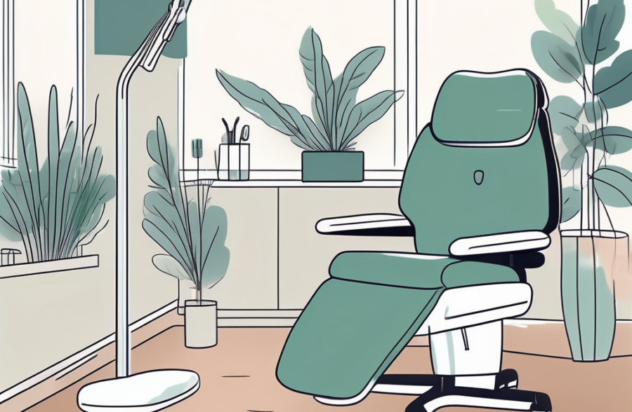 A calming dental office environment with a comfortable chair