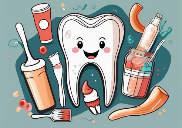 A tooth with a visible cavity