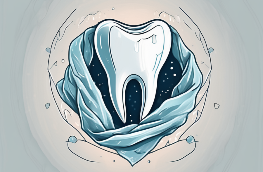 A tooth surrounded by icy gusts of wind